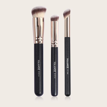 Comfort Makeup Brush Set with Dry Use Puff, 5 Counts/set Versatile Soft Cosmetic Product Makeup Tools for Foundation, Powder, Lip Balm, Summer Makeup