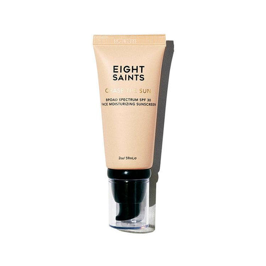 Eight Saints Skincare Chase the Sun Broad Spectrum SPF 30 Face Moisturizing Sunscreen, Natural and Organic Mineral-Base Sun Protection Daily Face Moisturizer, 2 Ounces