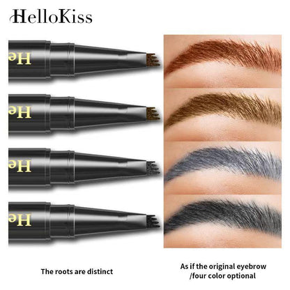 Eyebrow Pen with Micro-fork Tip Applicator, 4 Counts/set Long Lasting Waterproof Eyebrow Pen, Brow Styling Brush, Eye Brow Makeup Tool for Women