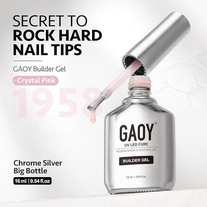 GAOY Builder Gel for Nails, 16ml Nail Strengthener in a Bottle, Nail Extension Hard Gel, Soak Off Long Lasting UV Gel