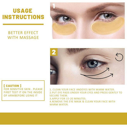 Golden Eye Mask, with Pure Natural Ingredients to Effectively Relieve Dry Skin and Make the Skin Around the Eyes Look More Vibrant for Women