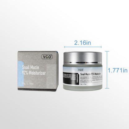 VGO Snail Mucin 92% Moisturizer Daily Face Gel Cream for Dry & Sensitive Skin, 50g / 1.76oz Cleanser Moisturizing Skincare