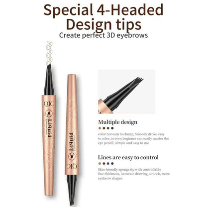 Waterproof Liquid Four-claws Eyebrow Pencil, Long Lasting Eyebrow Pencil, Sweat Proof High Pigmented Brow Shading & Filling Pencil, Makeup Tool Easy To Apply