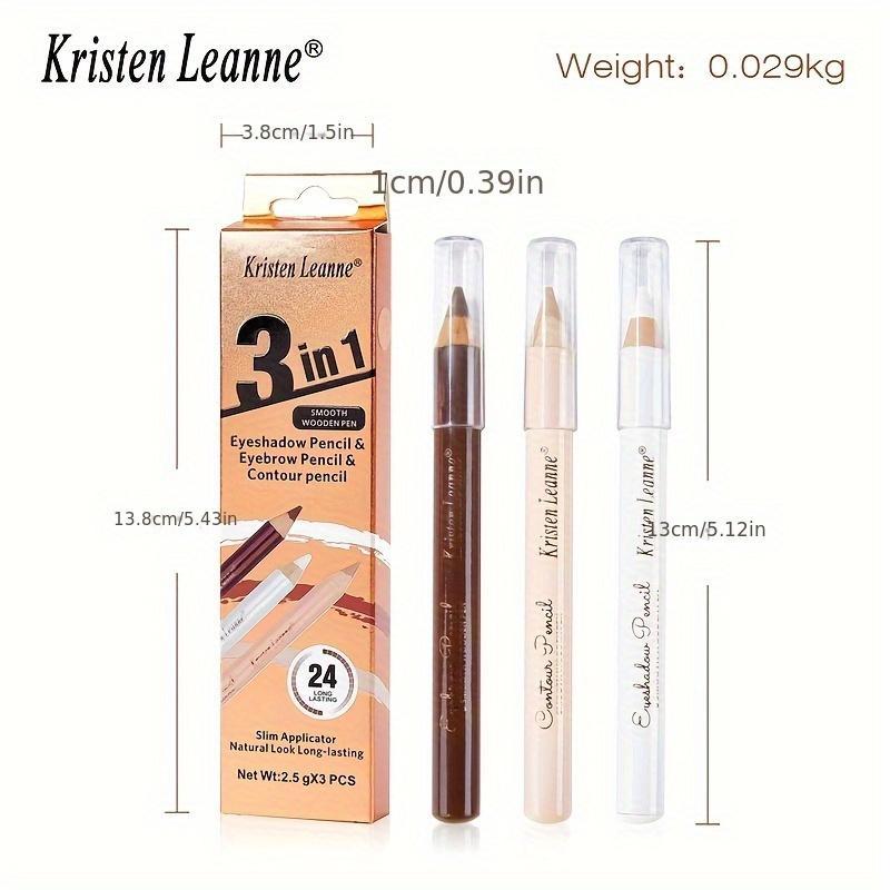 Long Lasting Eye Makeup Tools, 3pcs/set Eyeshadow Pencil & Eyebrow Pencil & Contour Pencil, Eye Makeup Products