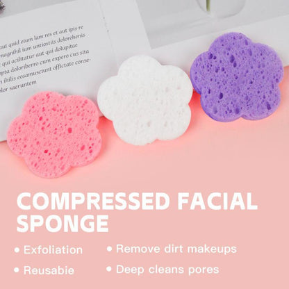 Cute Flower Shaped Facial Compressed Sponge, 20pcs/set?Floral Design Face Scrubber Facial Cleanser Sponge for Home & Travel Use