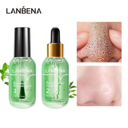 LANBENA Blackhead Remover Serum Shrink Pore Facial Serum Peeling Off Mask Skincare Acne Treatment Essence 17ml Comfort Skin Repair