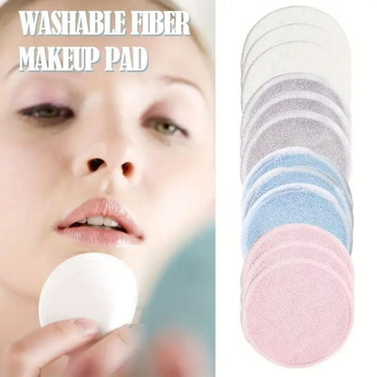 Reusable Compressed Facial Cleaning Pads, 12pcs/set Natural Bamboo Fiber Makeup Remover Pads, Gentle On Skin