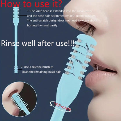 1 Piece Portable Nose Hair Trimmer, Double-sided Nose Hair Shaving Tool, Washable Safety Nose Hair Cleaning Tool For Men & Women