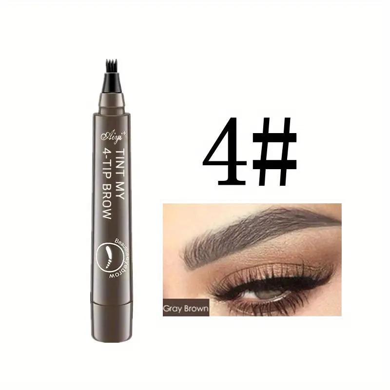 4 Fork Tip Design Liquid Brow Pencil, Waterproof Long Lasting Eyebrow Pencil, Brow Styling Pen, Brow Shading & Filling Pencil, Brow Brush Makeup Tool, Eye Brow Makeup Products