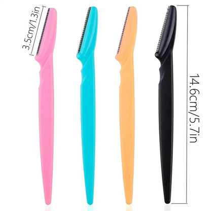 Multi-color Stainless Steel Eyebrow Razor,?Summer?Sharp Blade Anti-scratch Design Eyebrow Trimmer, Manual Gentle Eyebrow Trimmer for Eye Brow Shaping