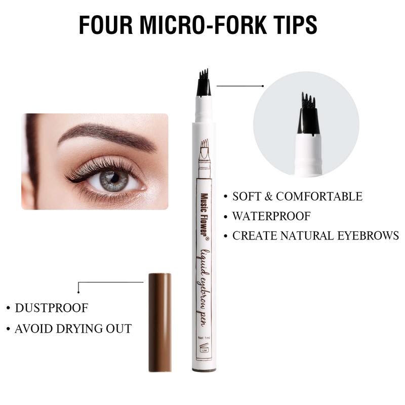 Eyebrow Makeup Pencil,Liquid Waterproof Brow Pen with Micro-Fork Tip Lightweight Color