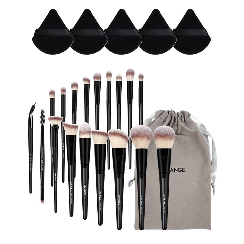 Beauty Makeup Cosmetic Tool Set, 18pcs/set Professional Makeup Brush Set & 1 Count Drawstring Pouch & 5 Counts Triangular Power Puff, Great for Beginners, Cosmetic Aids for Summer Gift, Foundation Tool, Summer Gift