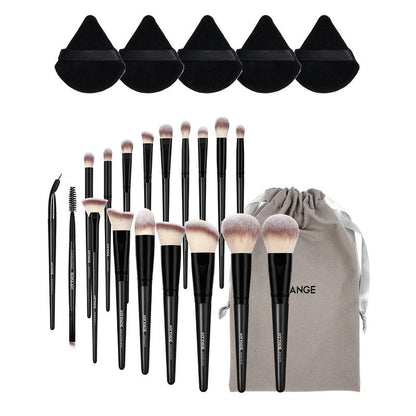 Beauty Makeup Cosmetic Tool Set, 18pcs/set Professional Makeup Brush Set & 1 Count Drawstring Pouch & 5 Counts Triangular Power Puff, Great for Beginners, Cosmetic Aids for Summer Gift, Foundation Tool, Summer Gift