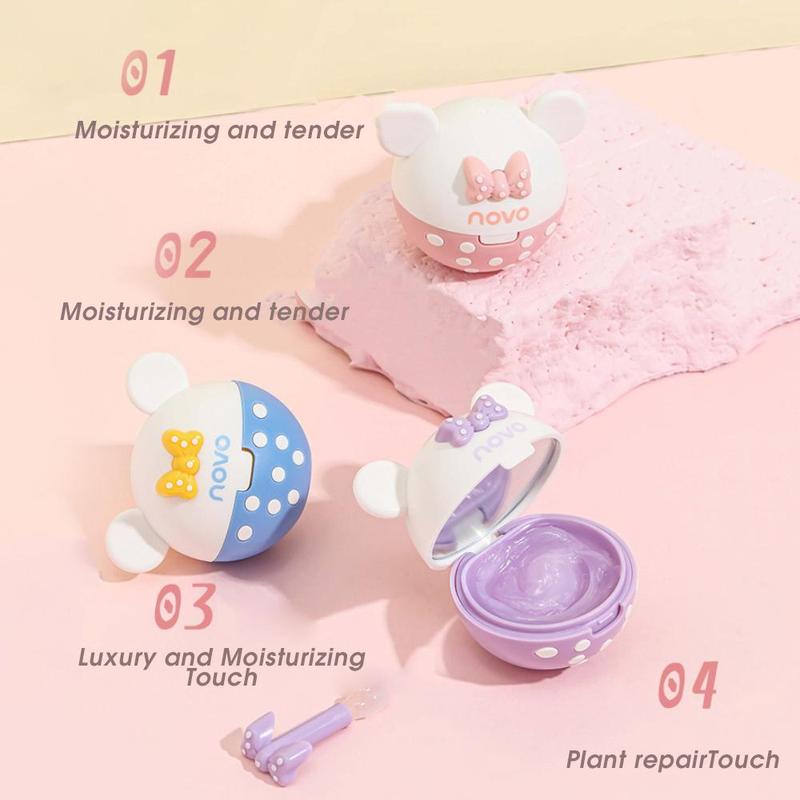 Cute Bear Design Moisturizing Lip Mask, 1 Count Hydrating Lip Balm, Lip Moisturizer Prevents Dry Cracks and Reduces the Look of Lip Lines, Suitable for All Occasions Lip Makeup