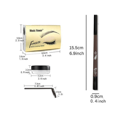 Eyebrow Makeup Set,?3 Counts/set?Clear Eyebrow Gel & Brow Brush & Double Head Eyebrow Pencil, Long Lasting Eyebrow Wax & Eyebrow Brush with Eye Brow Tint