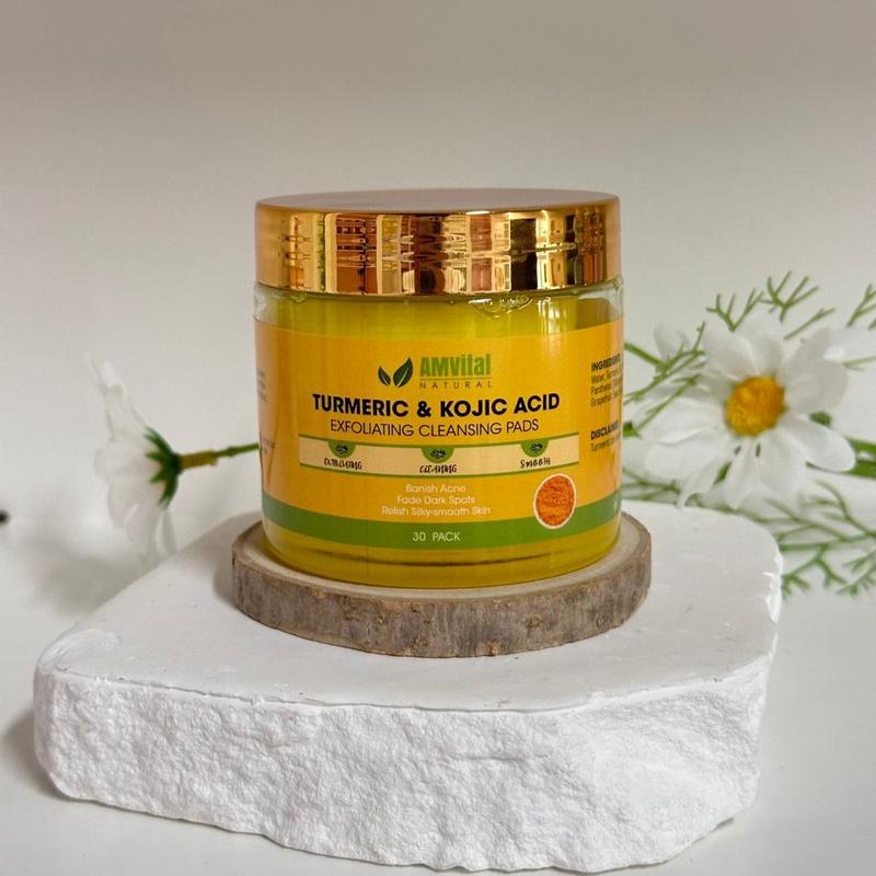 AMVital Turmeric Cleansing Pads with Kojic Acid for Dark Spots