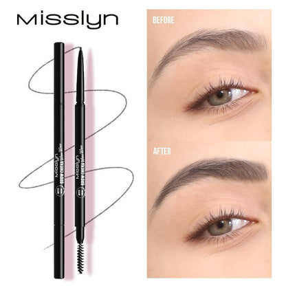 Double Ended Eyebrow Pencil & Brush, 1 Piece Ultra Precision Defining Eyebrow Pencil & Brow Styling Brush, Brow Shading & Filling Pencil, Eye Brow Makeup Product