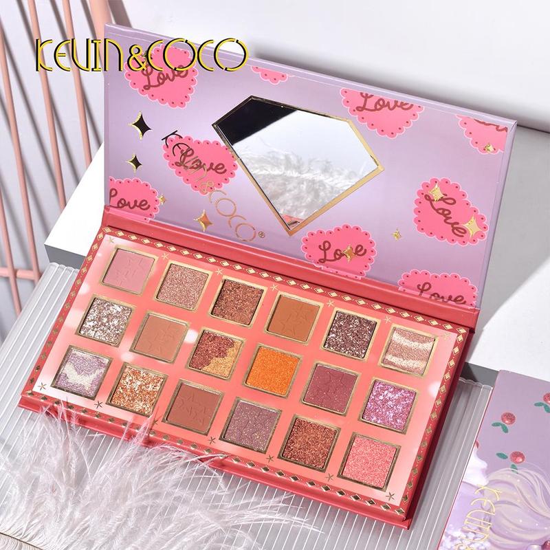 18 Color Eyeshadow Palette, Matte & Shimmer Eyeshadow Palette with Mirror, Multifunctional Eye Makeup Product for Daily Use