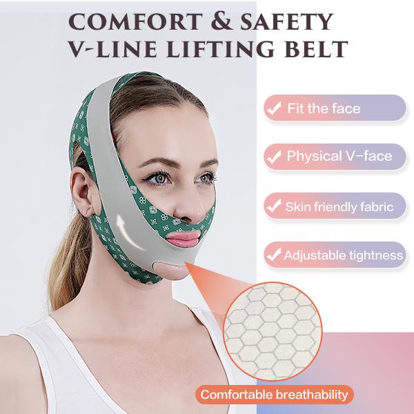 Reusable Double Chin Reducer, Double Chin Eliminator V Line Lifting Mask with Chin Strap for Double Chin for Women -Face Lift (Green) Skincare Comfort