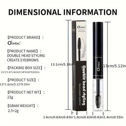 Double-ended Eyebrow Dyeing Liquid, 1 Count Long Lasting Eyebrow Dyeing Cream, Waterproof Eyebrow Makeup Tool for Women