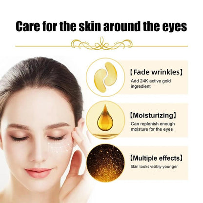 Golden Eye Mask, with Pure Natural Ingredients to Effectively Relieve Dry Skin and Make the Skin Around the Eyes Look More Vibrant for Women