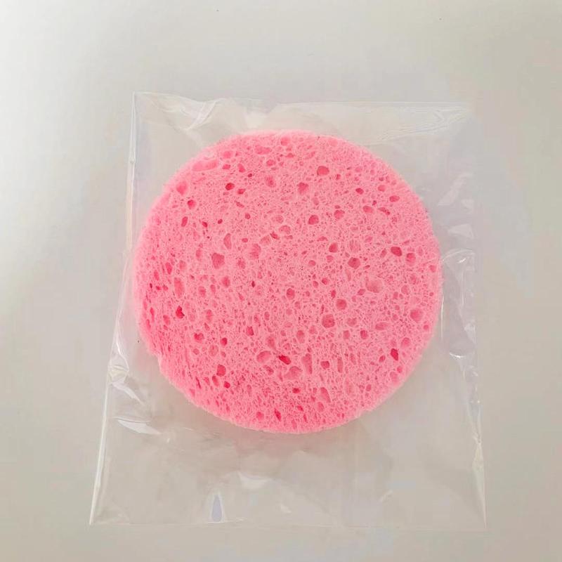 1 Piece Circle Shaped Facial Cleansing Sponge, Round Facial Cleansing Puff, Soft Facial Cleansing Pad