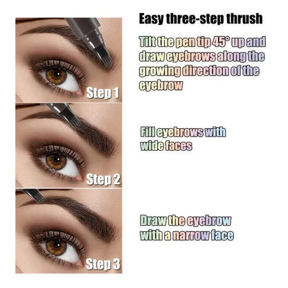 Cosmetic Long-wearing 4 Point Eyebrow Pencil, 1 Count Long Lasting Eyebrow Pen, Brow Styling Brush, Brow Shading & Filling Pencil, Eye Brow Makeup Products