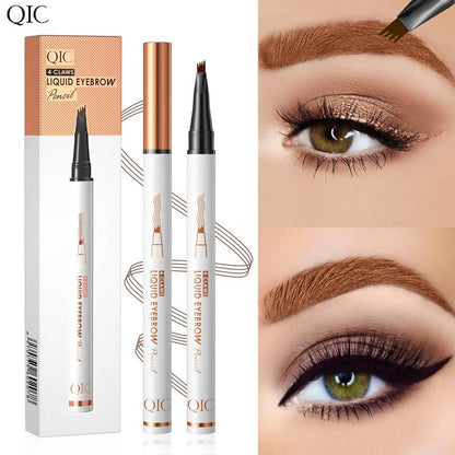 4 Claws Liquid Eyebrow Pencil, Long Lasting Eyebrow Styling Brush, Eye Brow Makeup Accessories