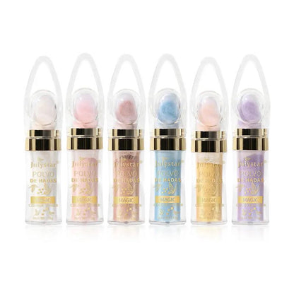 Shimmer Highlighter Powder Set, 6pcs Glitter Highlighter Stick With Sponge Head, Long Lasting Pearly Makeup Powder, Suitable for Festivals Parties And Stages