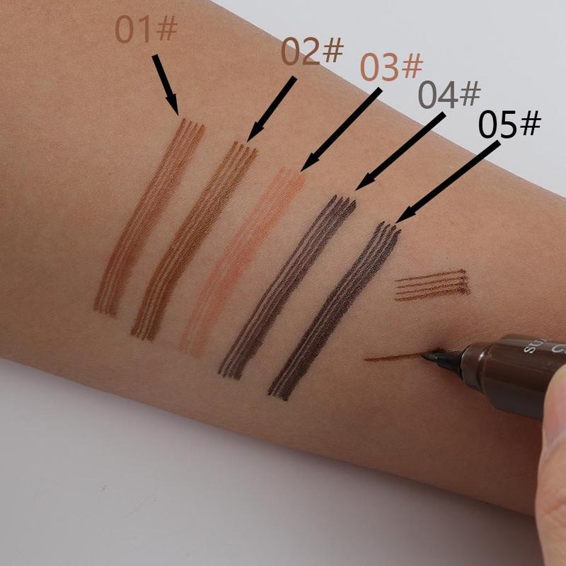 Music Festival Makeup, Comfort Liquid Eyebrow Pen Gift, 4-fork Waterproof & Long Lasting Eye Brow Pencil, High Pigmented Brow Shading Filling Styling Pen, Easy to Apply, Daily Cosmetic, Makeup Accessories