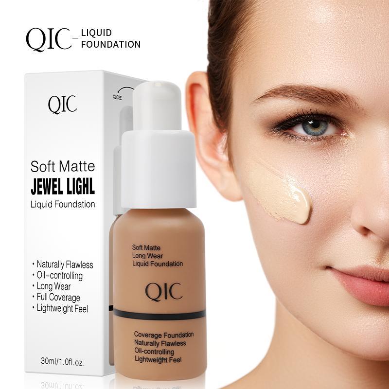 Long-lasting Liquid Foundation, Oil Control Concealer Foundation, Moisturizing Full Coverage Flawless Makeup Cream, Lightweight Concealer Foundation for Daily Makeup