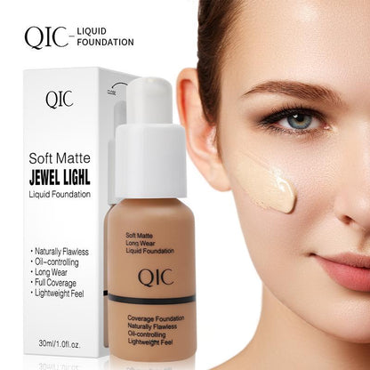 Long-lasting Liquid Foundation, Oil Control Concealer Foundation, Moisturizing Full Coverage Flawless Makeup Cream, Lightweight Concealer Foundation for Daily Makeup