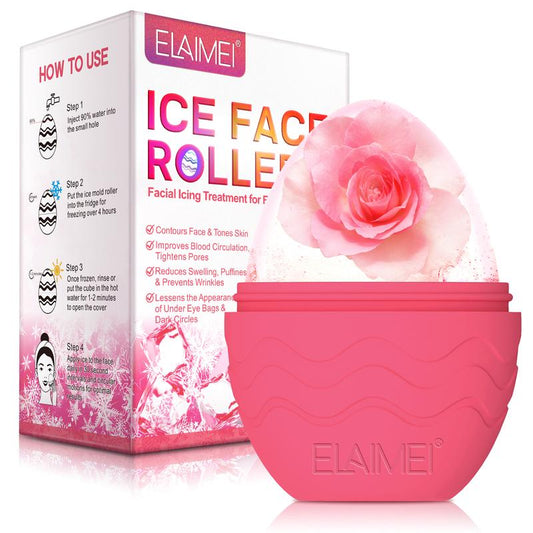 Aliver Ice Face Roller, Icing Treatment for Face, Eyes, Neck, Massage Tool for Facial Sliming & Skin Relieving (2 Colors - Pink/Blue)