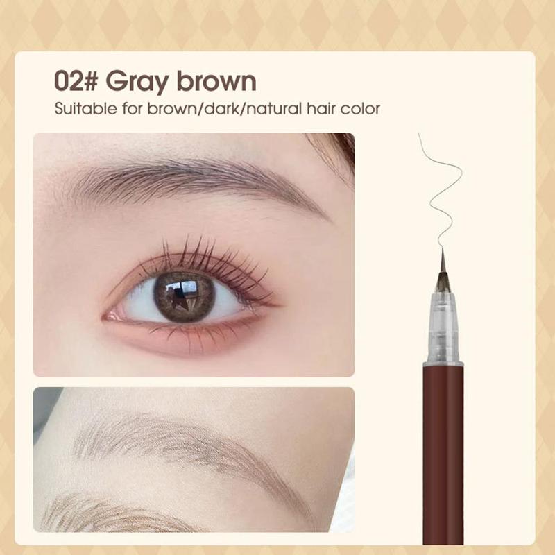 Ultra Fine Eyebrow Pencil, 1 Count Long Lasting Eyebrow Liquid Pen, Smudge Proof Fine Tip Eye Brow Liquid Pencil, Sweat Proof High Pigmented Brow Shading & Filling Pencil, Makeup Tool Easy to Apply