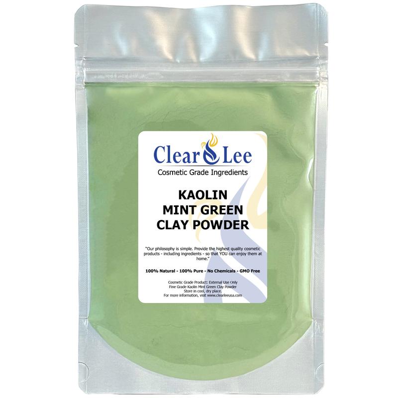 ClearLee Kaolin Mint Green Clay Cosmetic Grade Powder - 100% Pure Natural Powder - Great For Skin Detox, Rejuvenation, and More - Heal Damaged Skin - DIY Clay Face Mask