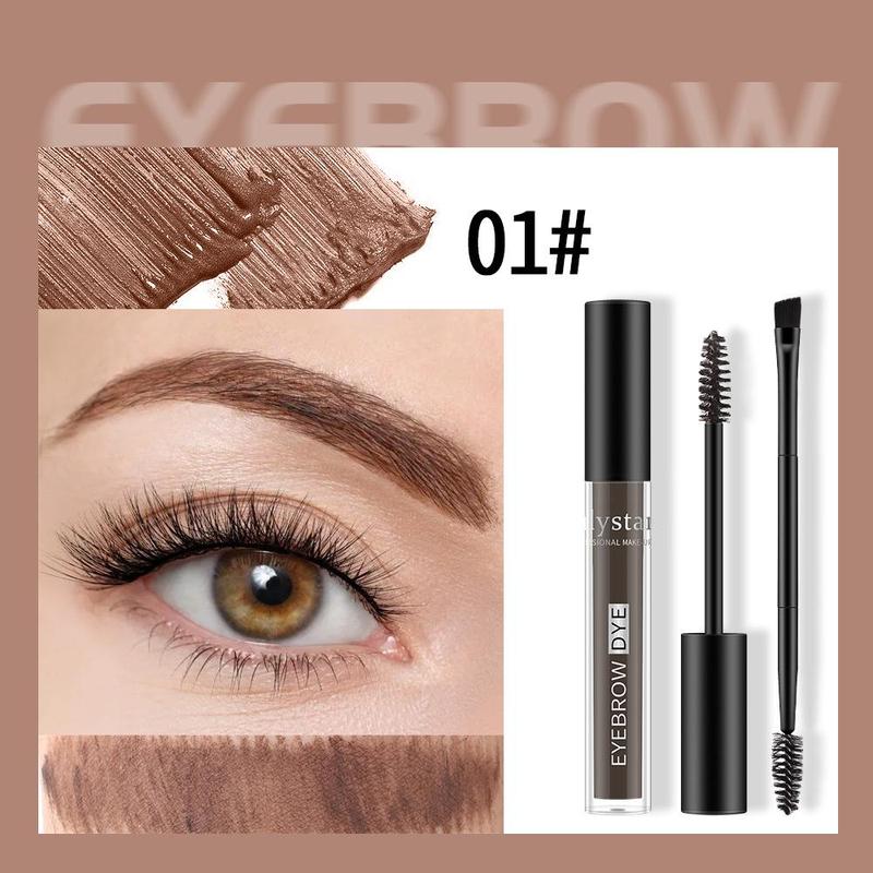 Eyebrow Gel with Double Head Brush, Eyebrow Pomade Cream & Brush, Long Lasting Eyebrow Tinted Cream, Smudge Proof Natural Eye Brow Make-up Supplies