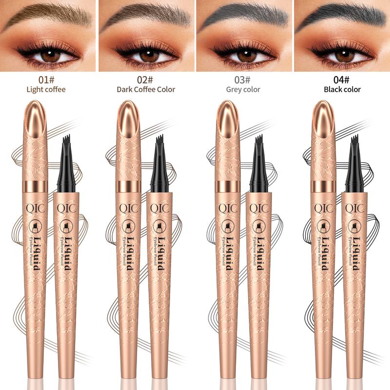 QIC Instant Lift Eyebrow Pencil, Waterproof Brow Pencil, Four-claw Liquid Eyebrow Pen, Four-tooth Brow Pencil