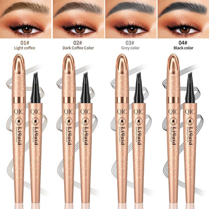 QIC Instant Lift Eyebrow Pencil, Waterproof Brow Pencil, Four-claw Liquid Eyebrow Pen, Four-tooth Brow Pencil