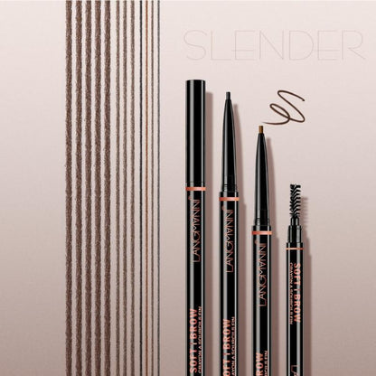 Langmanni Double-ended Eyebrow Pencil (5pcs), Long Lasting Eyebrow Pencil, Brow Styling Brush, High Pigmented Brow Shading and Filling Pencil, Makeup Tool Easy to Apply