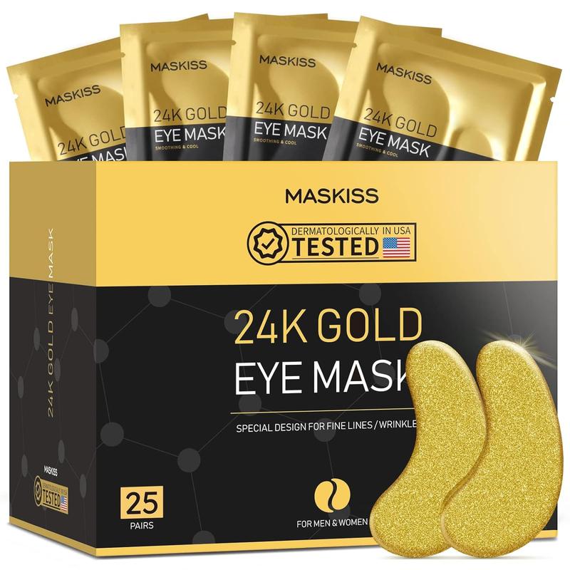 24k Gold Under Eye Patches , eye mask,eye masks for dark circles and puffiness ,Natural Collagen Eye Gels Pads. Comfort Skin Care