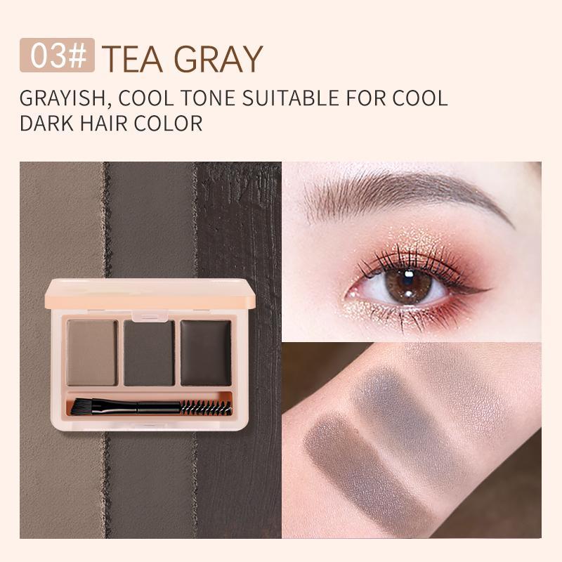 3 Color Eyebrow Powder Palette, 1 Count Long Lasting Eye Brow Powder, Eye Brow Makeup Products