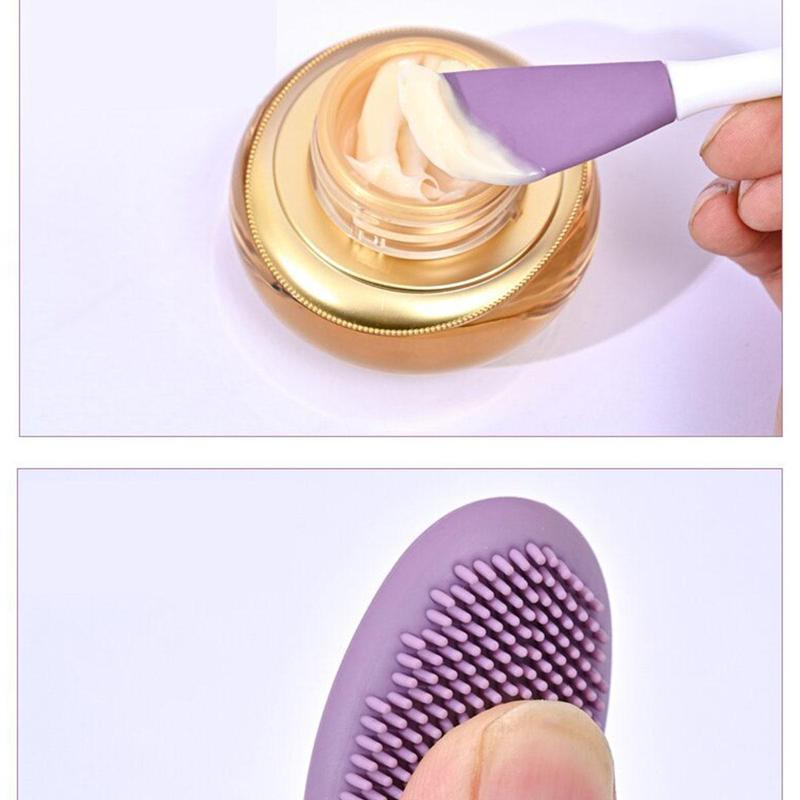 Dual-ended Facial Cleansing Mask Brush, 3pcs Silicone Face Scrubber, Professional Skincare Tools for Women