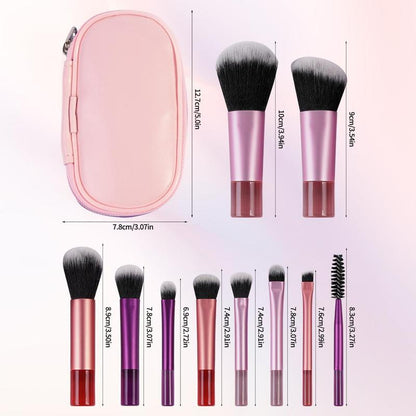 Travel Makeup Brush Set with Bag, 10pcs Soft Bristle Makeup Brush & Storage Box, Professional Makeup Tool, Cosmetic Brush, Makeup Brushes Set, Makeup Products