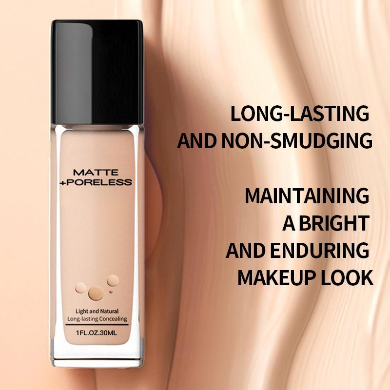 Matte Oil-free Liquid Foundation, Lightweight Moisturizing Foundation, Medium Coverage Makeup Product for Women & Girls