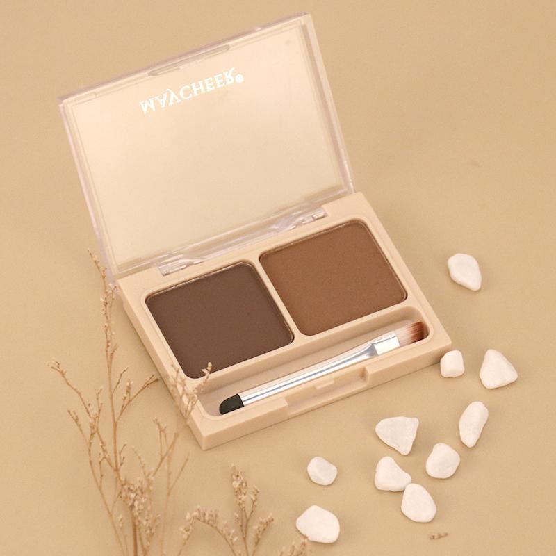 2-color Eyebrow Powder Palette, Long Lasting Eyebrow Powder, Smudge Proof Brow Powder, High Pigmented Eye Brow Shading & Filling Powder, Makeup Accessories