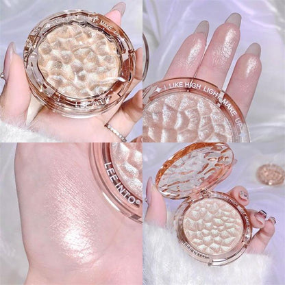 Glitter Highlighter Powder, Shimmering Highlighter Palette, Long Lasting Pearly Makeup Powder, Facial Brightening Cosmetics