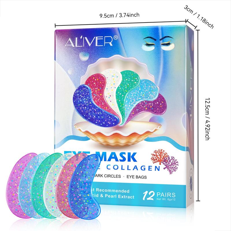 Collagen Eye Mask, 12 Pairs/box Moisturizing Eye Mask, Brightens and Smoothes The Eye Area, Eye Care Product for Women & Men