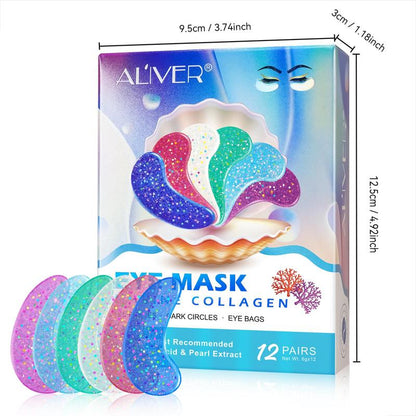 Collagen Eye Mask, 12 Pairs/box Moisturizing Eye Mask, Brightens and Smoothes The Eye Area, Eye Care Product for Women & Men