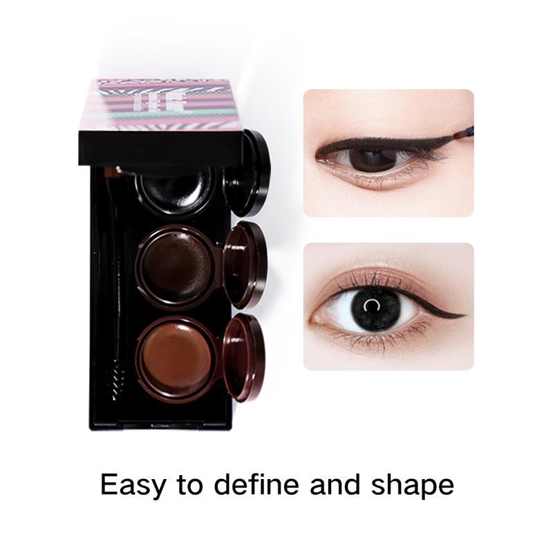 3 Color Long-wearing Eyebrow Powder with Angled Brush (1 Piece), Professional Eye Makeup Enhancement for Women and Girls