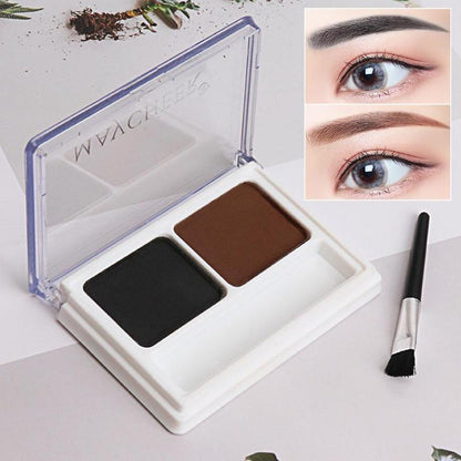 2 Color Eyebrow Powder Palette, Waterproof Long Lasting Eyebrow Powder, Smudge Proof Eye Brow Powder, High Pigmented Eye Brow Shading & Filling Powder